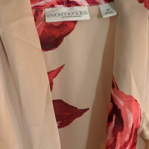 Eva Mendes Collection-sleeveless semi- sheer blouse with floral print Never worn